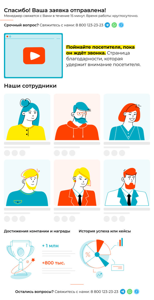 Пример Funnel Page: Thank you page